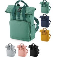 Image of BagBase Recycled Mini Twin Handle Roll-Top Backpack Bag