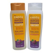 Image of Cantu Grapeseed Strengthening for curly hair Conditioner+Shampoo 400ml,1 of each