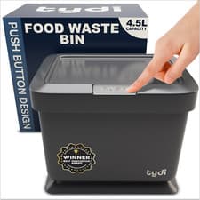 Image of Food Waste Caddy Bin 4.5 Litre Kitchen Compost with Press Button Biodegradable