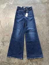 Image of GOOD AMERICAN Good Waist Palazzo Wide Leg Jeans in Dark Blue Size 2/26 NEW