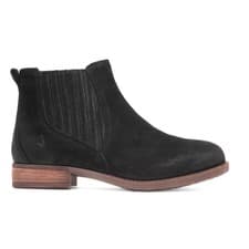 Image of Hush Puppies Womens Boots Black Adults Ladies Ankle Leather Block Heel Edith