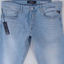 Image of NEW Mens Replay M1008 WILLBI Stretch Tapered Blue Jeans W34 L32 BNWT
