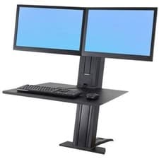 Image of Ergotron WorkFit (554 x 120cm) Dual Monitor Sit-Stand Mounted Workstation Black