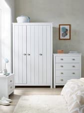 Image of Atlanta 3 Piece Kids Bedroom Set White Wardrobe 4+2 Drawer Chests