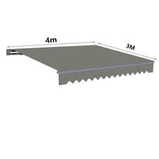 Image of 2/2.5/3/4m Retractable Manual Awning Patio Garden Canopy Sun Shade Shelter Grey