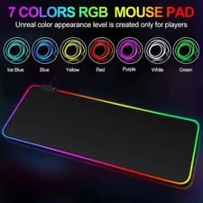 Image of Large RGB Colorful LED Lighting Gaming Mouse Pad Mat 5 Sizes for PC Laptop New