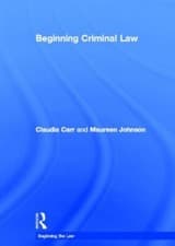 Image of Beginning Criminal Law (Beginning the Law), Carr, Johnson 9780415690669 New..