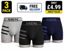 Image of Mens Breathable Boxer Briefs 3 6 Pack Soft Stretch Trunks Underwear S-L