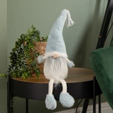 Image of 48cm Pastel Blue Plush Sitting Christmas Gonk with Dangly Legs Decoration