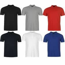 Image of Mens New Plain Pique Polo Collar Shirt Cotton Blend Tee Golf Work Casual S-2XL