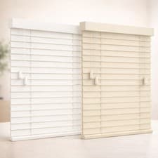 Image of White Wooden Venetian Blinds Real Wood Made to Measure 35mm 50mm Slats Custom
