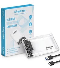 Image of SSD Enclosure 2.5 Inch USB 3.0 SATA Case External Caddy HDD Hard Drive Clear