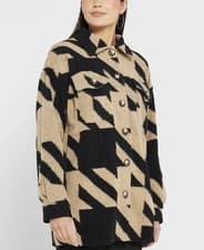Image of New Shacket Jacket Top Boohoo Animal Zebra All Over Print Button Up 8 M Oversize