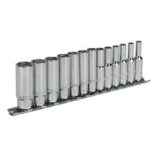 Image of Sealey AK2692 Socket Set 13pc 1/4"Sq Drive 6pt Deep WallDrive® Metric