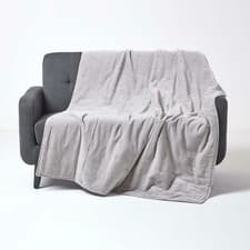 Image of Luxurious Super Soft Cotton Velvet Woven Washable Quilted Sofa or Bed Throw