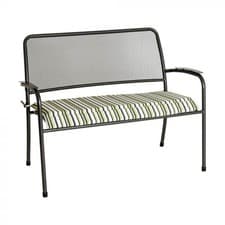 Image of alexander rose portofino garden bench cushion green stripe 95cm wide rrp £59.99