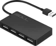 Image of High-Speed 4-Port USB Hub - Ultra-Slim Design with Built-in Surge Protection