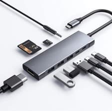 Image of USB C Hub, PowerExpand+ 9-in-1 USB C Adapter 4K HDMI 100W Power Delivery 3 USB