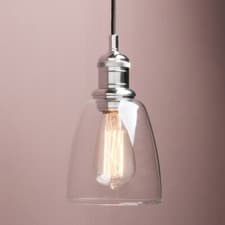 Image of Modern Vintage Industrial Kitchen Clear Glass Shade Pendant Light Ceiling Lamp