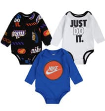 Image of Nike Baby Boys Set 3 pieces Boys 0 - 3 months Set Blue Black White Romper
