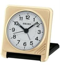 Image of Seiko QHT015G Travel Alarm Clock Gold Black Quartz RRP £24.00