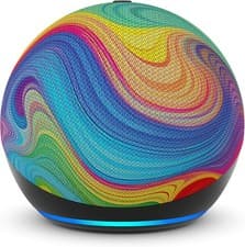 Image of Amazon Echo Dot Kids Smart Speaker 5th Gen Rainbow Swirl with Alexa