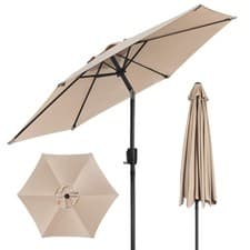 Image of 2M Large Parasol Garden Table Sun Shade Canopy Patio Outdoor Umbrella Crank Tilt