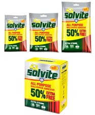 Image of Solvite All Purpose Wallpaper Paste Extra Strong Adhesive Easy Mix Glue