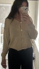Image of Women’s Shimmer Gold Button Cardigan