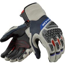 Image of Rev'it Sand 5 Ventilated Motorcycle Motorbike Leather Gloves - Silver / Red
