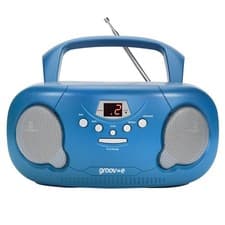 Image of Groov e Original Boombox Portable CD Player with Bluetooth Radio 3.5mm Aux Port