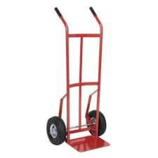 Image of Sealey Sack Truck With Pneumatic Tyres Rubber Handgrips 200kg Capacity CST987