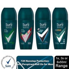 Image of Sure Men Antiperspirant Deodorant Roll On 72H Nonstop Protection, 50ml
