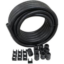 Image of 20mm Black Flexible Conduit with Clips and Glands Contractor Pack 10 Metre