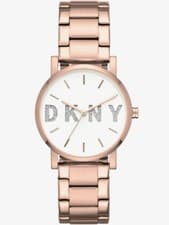 Image of DKNY Ladies Soho Rose Gold Plated Logo Watch NY2654