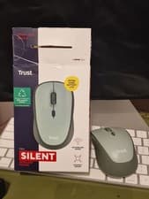 Image of Trust Yvi+ Silent Wireless Mouse Green Left Right Hand 8m Wireless Range *NEW
