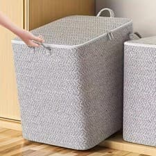 Image of Storage Box with Lid - Modern Space Saving Organizer for Clothes - Extra Large