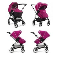 Image of Silver Cross Wayfarer Pushchair & Carrycot - Raspberry
