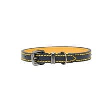 Image of Joules Dog Collar Navy Leather Small Soft Adjustable Strong
