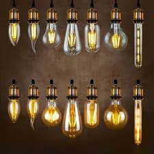 Image of LED Filament Bulbs E14 E27 B15 B22 Dimmable Clear Amber Glass Industrial Light