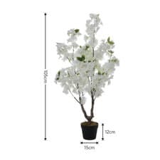 Image of 6ft Artificial Cherry Blossom Tree 180cm Pink Wintersweet Flowers Plant in Pot