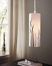 Image of Eglo Lighting  Rivato Single Light Ceiling Pendant with White & Polished Chrome