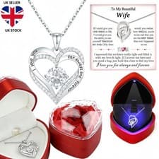 Image of Valentine's Day Gifts for Her Wife Eternal Real Rose Gift Box with Love Necklace