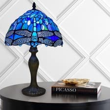 Image of Tiffany Style Handcrafted Glass Table Lamp – Stunning Quality Desk/Beside Light