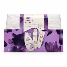 Image of Dove Time To Relax 4 Piece Beauty Bag Gift Set Damaged Packaging
