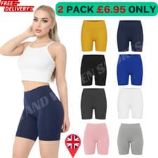 Image of LADIES WOMEN'S CYCLING SHORTS DANCING BIKER LEGGINGS ACTIVE CASUAL SUMMER 4-26