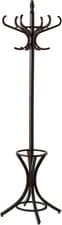 Image of Headbourne Solid Wood Traditional Floor Standing Hat Coat Umbrella Stand Walnut