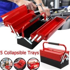 Image of Heavy Duty Metal Professional Cantilever 3 Tier 5 Tray Toolbox Storage Tool Box