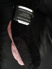 Image of 2 pack size 4 to 10 NEW Carole Hochman Chenille Slipper Socks. Navy & Lilac