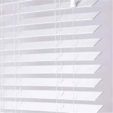 Image of Made to Measure Faux Wood Venetian Blind 50mm White Slats Easy Fit Custom Size
